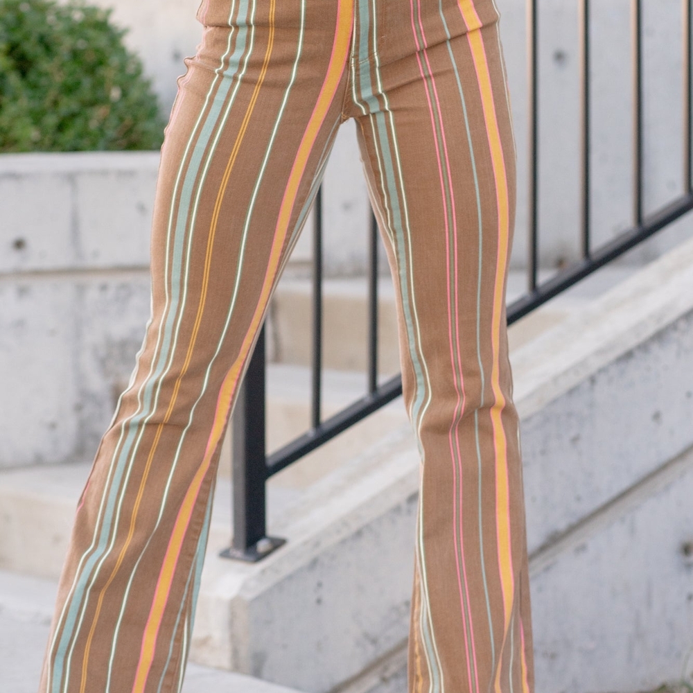 Judy Blue Striped Flare Pants